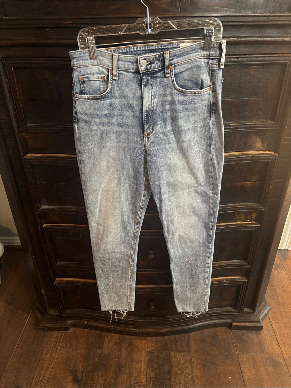 rag & bone Women's High-Rise Washed Blue Jeans